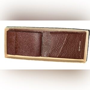 Deep Buff Cowhide‎ Brown Leather Bifold Wallet Brand New No Crease In Box